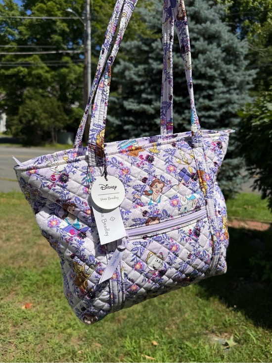 Vera Bradley Handbags - Disney Vera Bradley Belle Floral Small Vera Tote Beauty & the Beast NWT